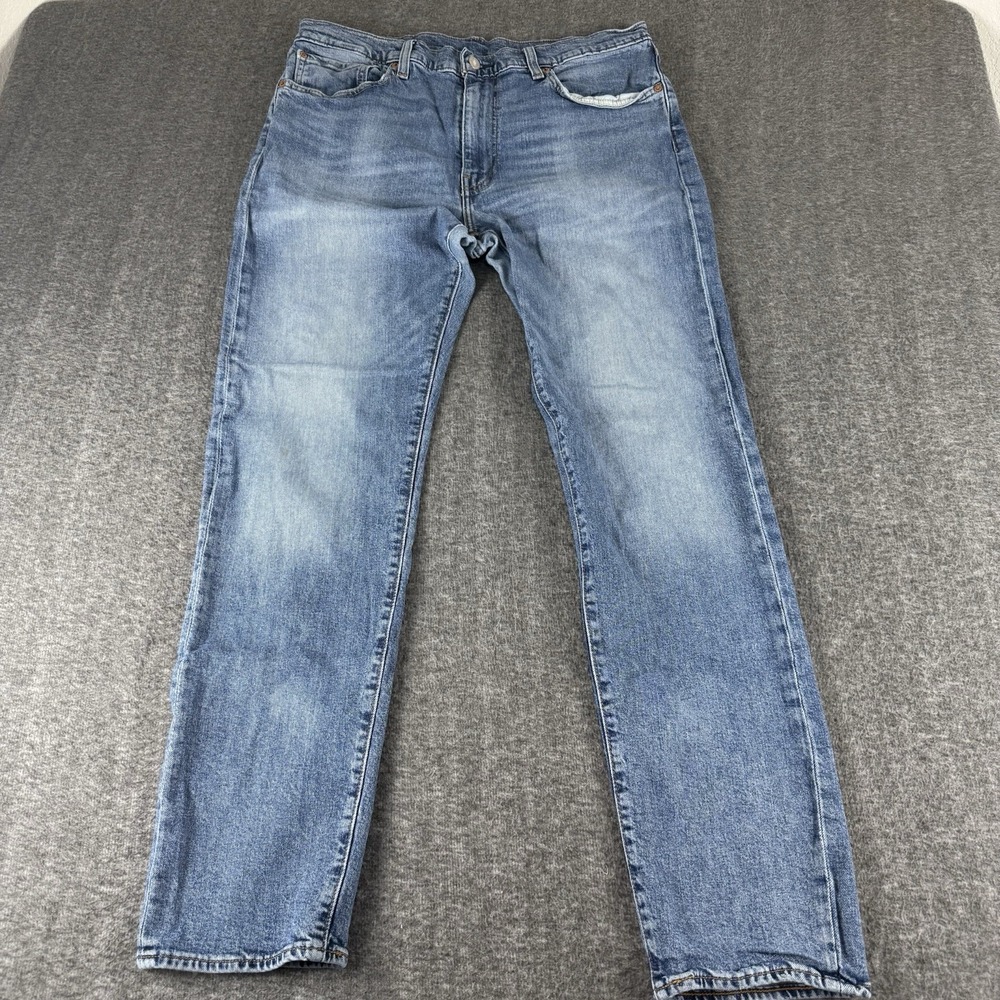 Levi's Premium 502 Taper Jeans Mens 36x31 "Big E" Stretch Lyocell Medium Wash